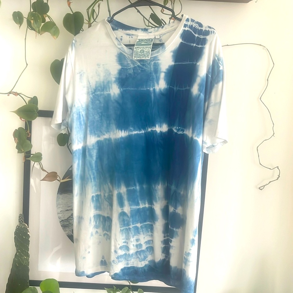 Jungmaven vintage blue tie-dye shirt- size large- 60% hemp / 40 % organic cotton